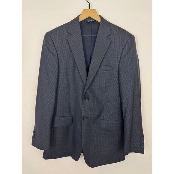 Jos. A. Bank Traveler’s Collection Tailored Fit Blazer 37R Navy Check - Picture 1 of 9